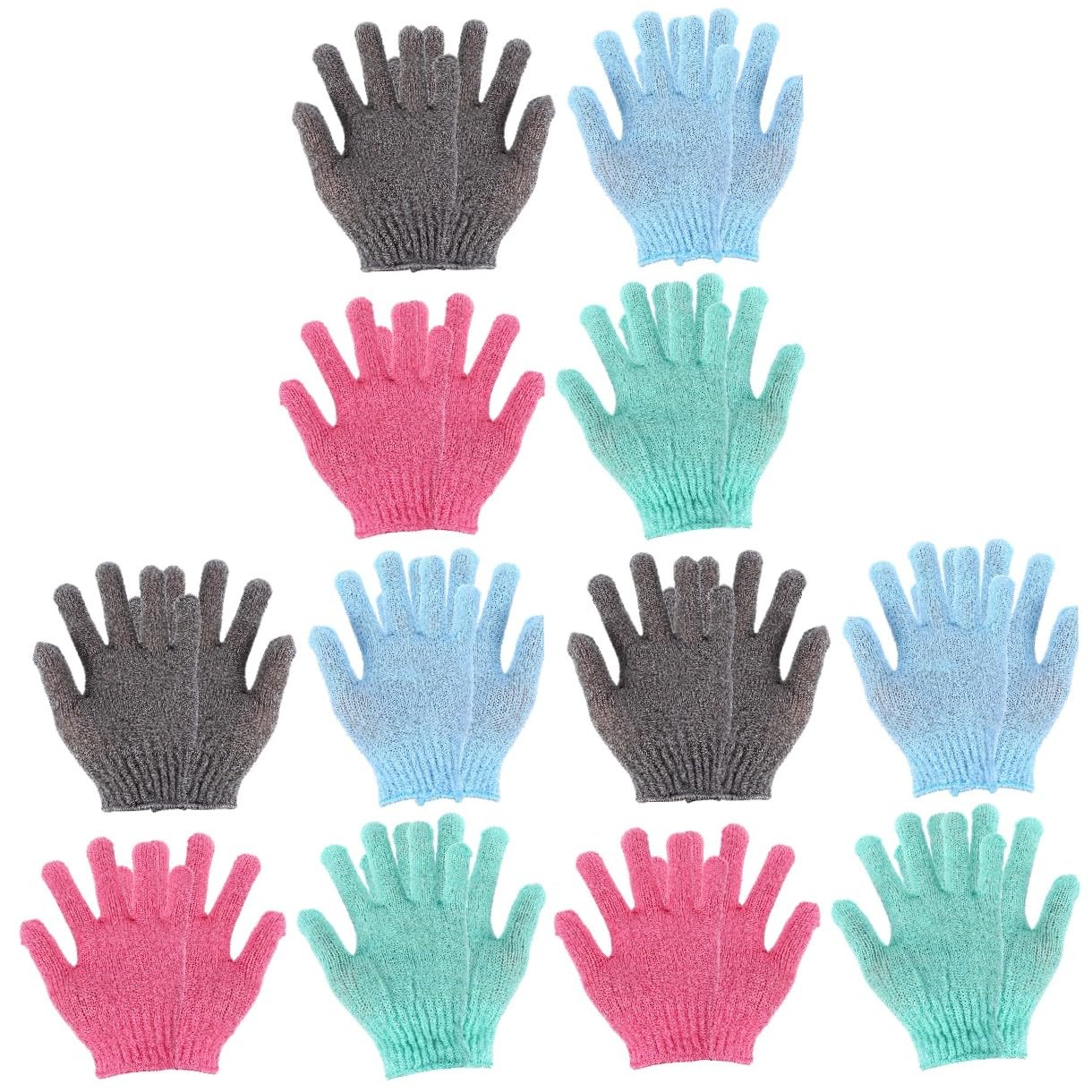 FOMIYES 12paare Peelinghandschuhe Für Körperreinigung Effektive Entfernung Abgestorbener Hautzellen Für Dusche Und Spa Farben