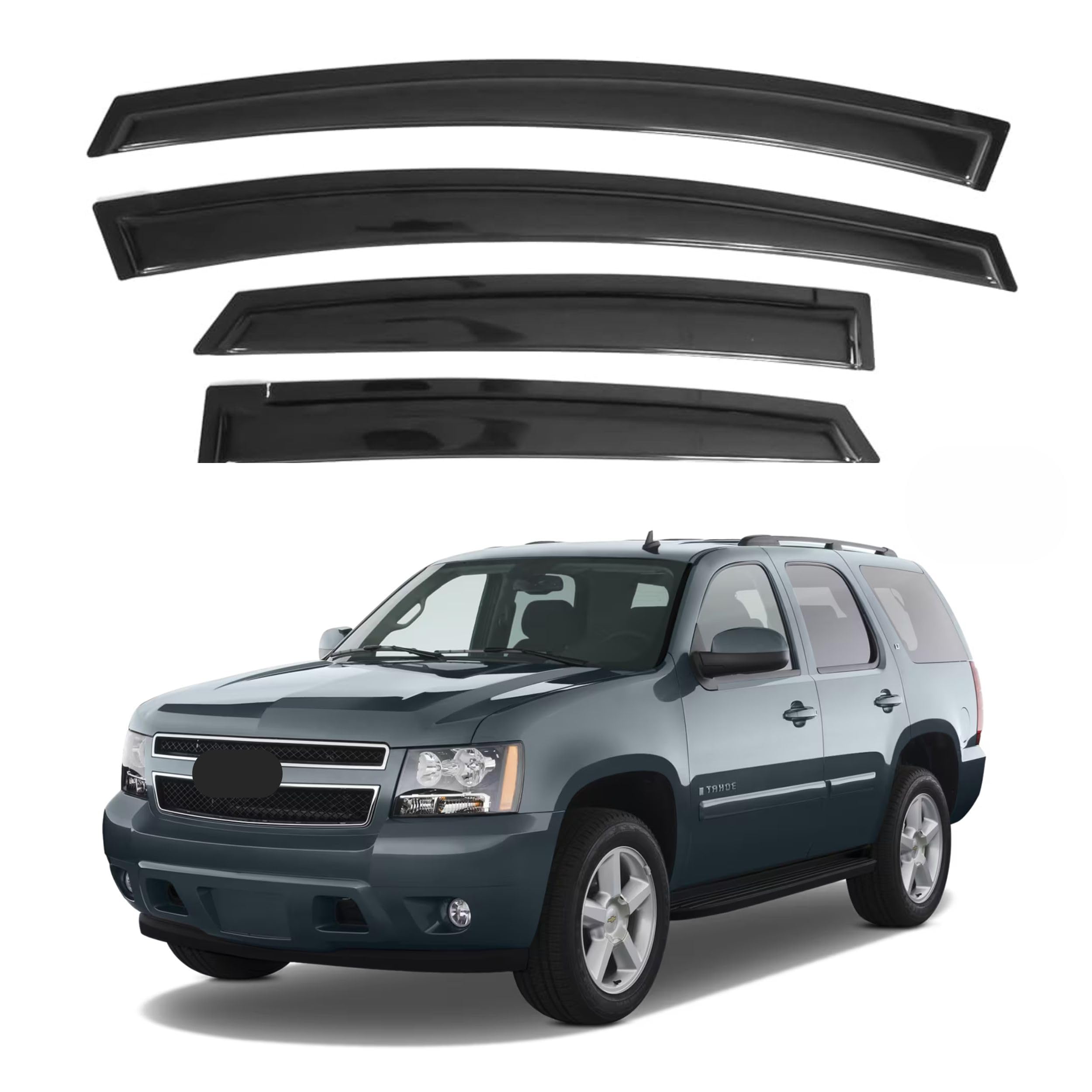 IG Window Visors Fit for 2007-2014 Chevrolet/Chevy Tahoe, Out-Channel Rain Guards Vent Wind Deflectors 4PC, Car Accessories for 2007-2014 GMC Yukon