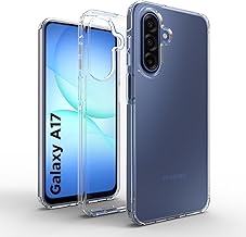 RIGGEAR Shockproof Clear Hybrid Armor Back Cover Case Compatible with Samsung Galaxy A17 5G / M17 5G / F17 5G (Transparent PC with TPU Bumper)
