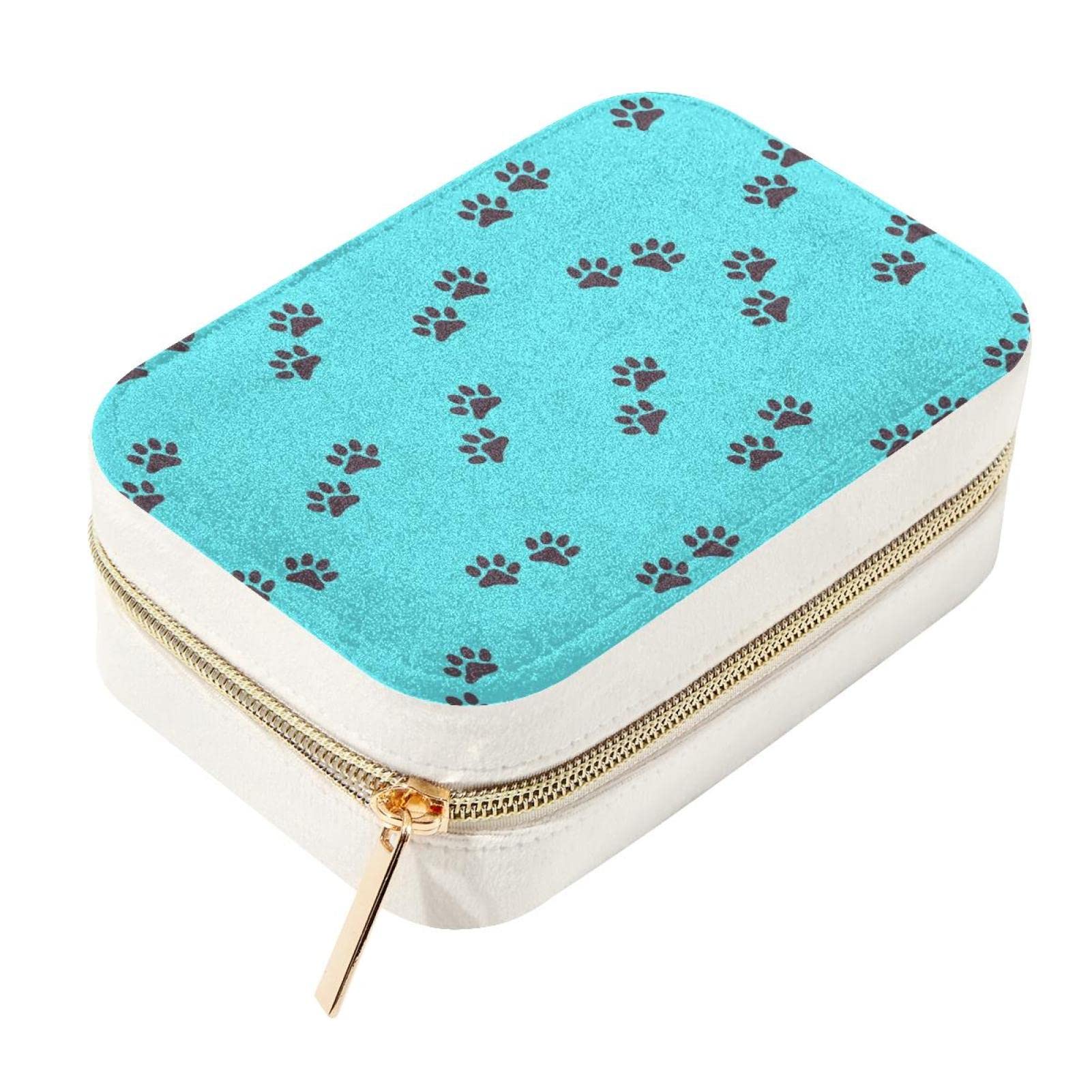 Boîte de rangement à bijoux en velours bleu idéale pour vos voyages et week-ends