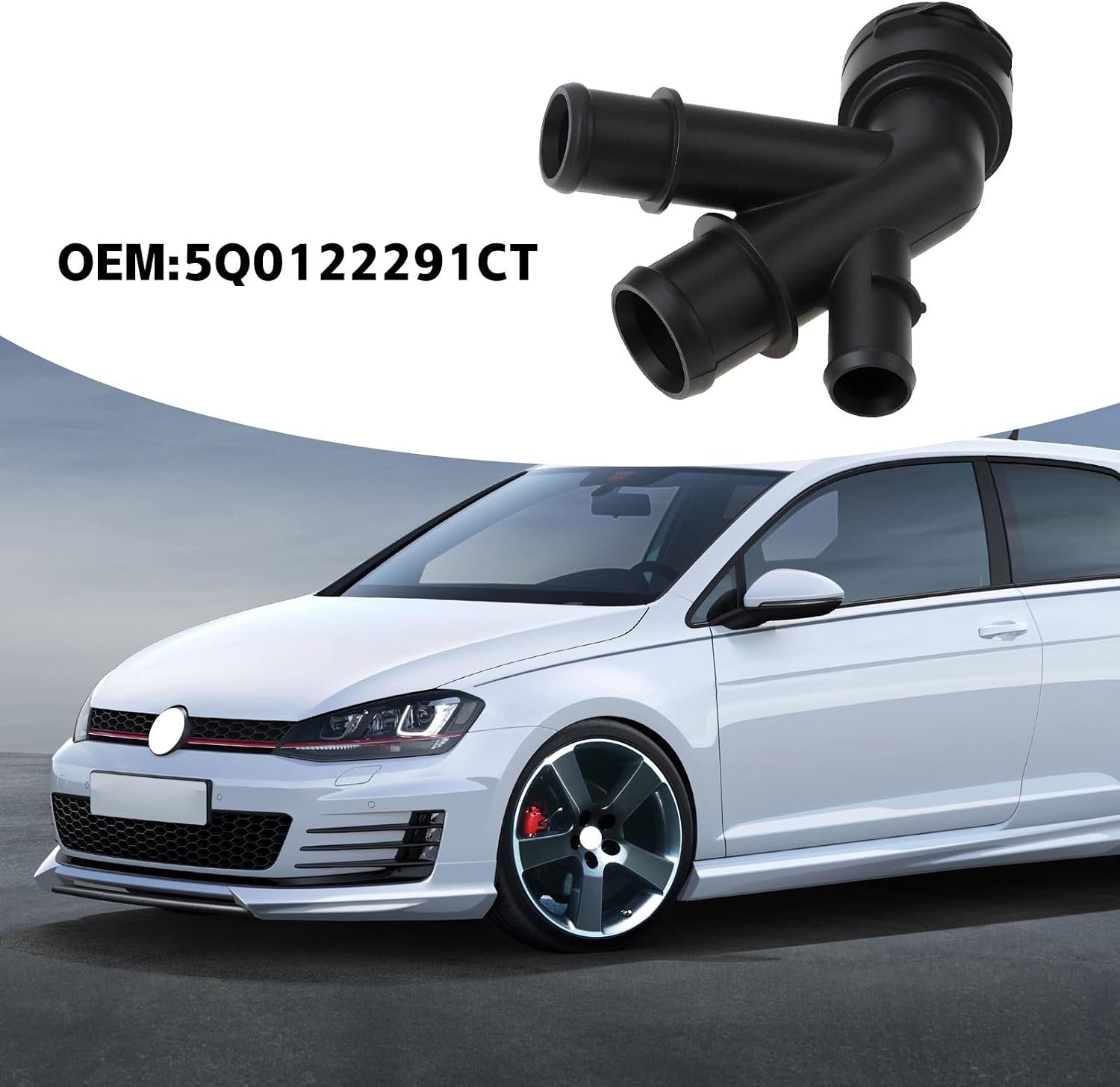 The Lord of the Tools Cooling Hose Connector 5Q0122291CT Compatible with Volkswagen Golf MK7 Compatible with Audi A3 8V