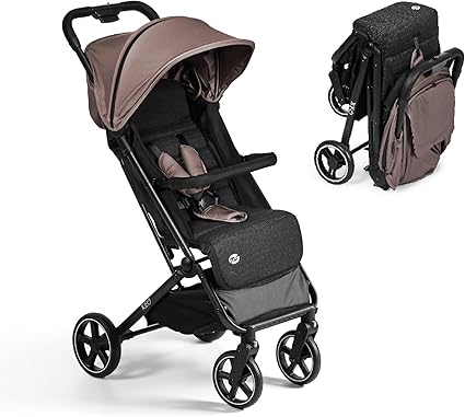 MS BabyWorld – Keo – Silla de paseo ligera hasta 22 kg | Capota extensible | Plegado tipo libro | Ultraligera y compacta | Ruedas grandes (Beige)