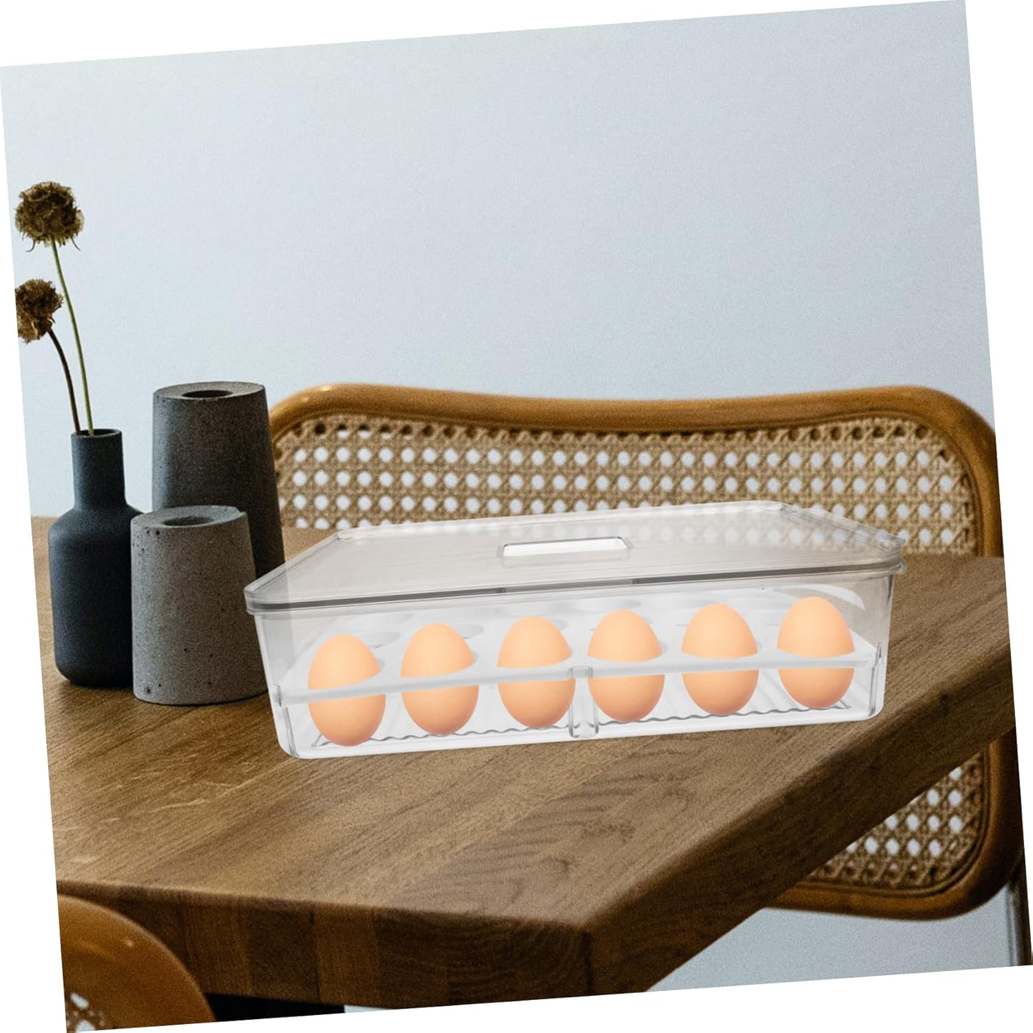 Lurrose Fridge Organizer Box for Eggs and Dumplings Stackable Storage Container for Refrigerator Kitchen Freezer for Keeping Eggs Fresh and Preventing Dumpling Damage