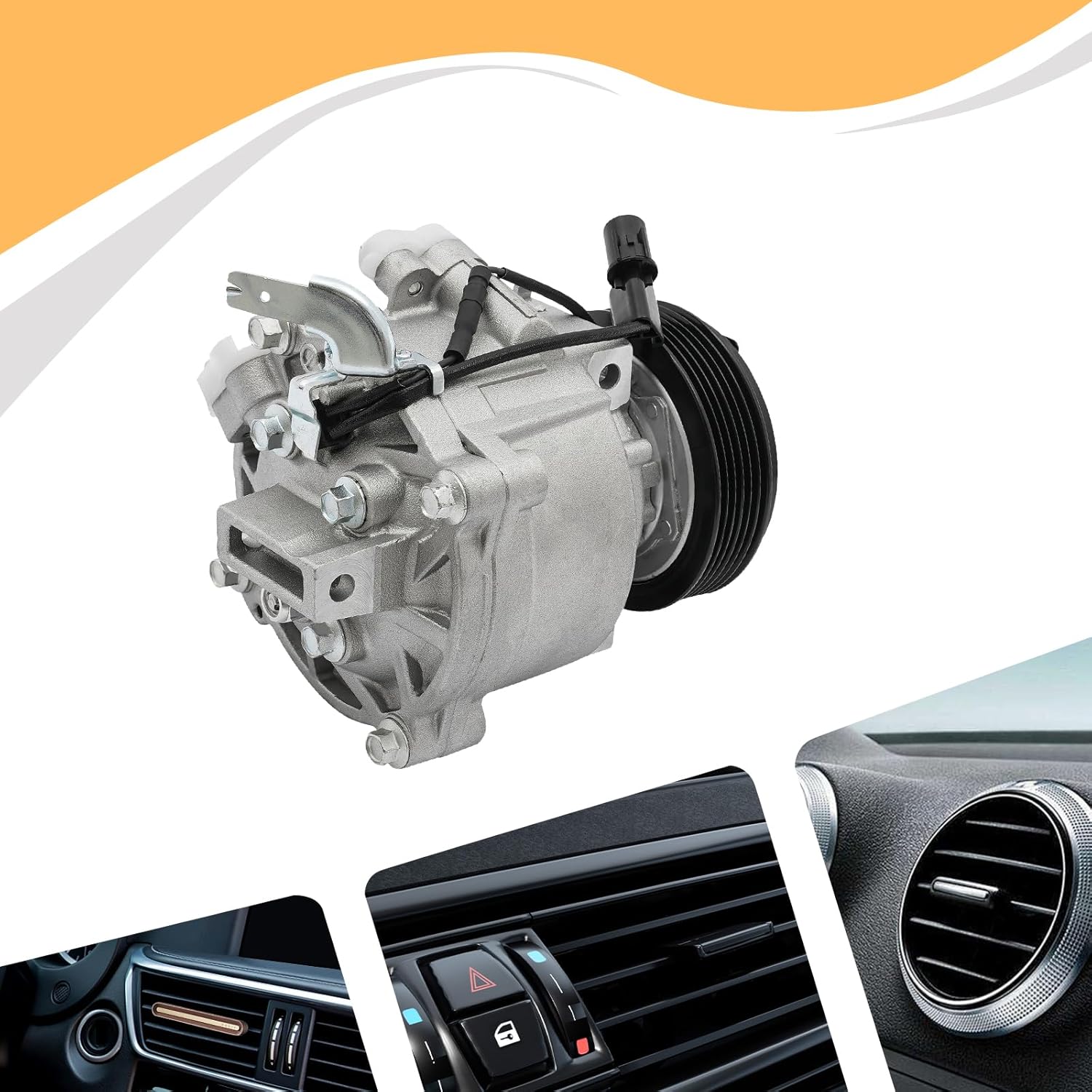 A/C Compressor Replacement for Mitsubishi Lancer and Outlander, Pre-Filled with PAG 46 Oil, Direct Fit for 2009-2015 Models with 2.0L-3.0L Engines