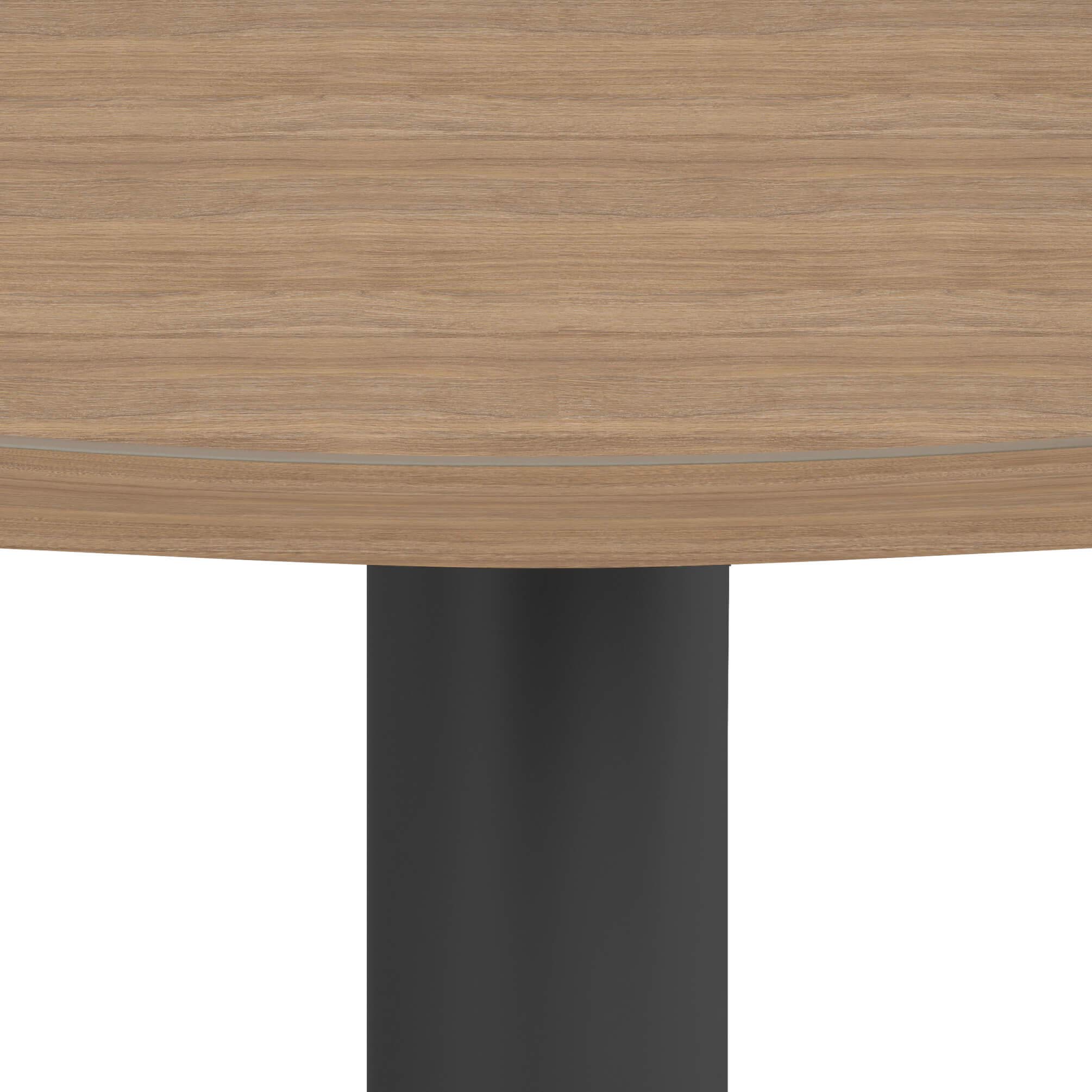 Weber Büro Optima - Tavolo da pranzo rotondo, Ø 120 cm, in rovere ambra, colore antracite