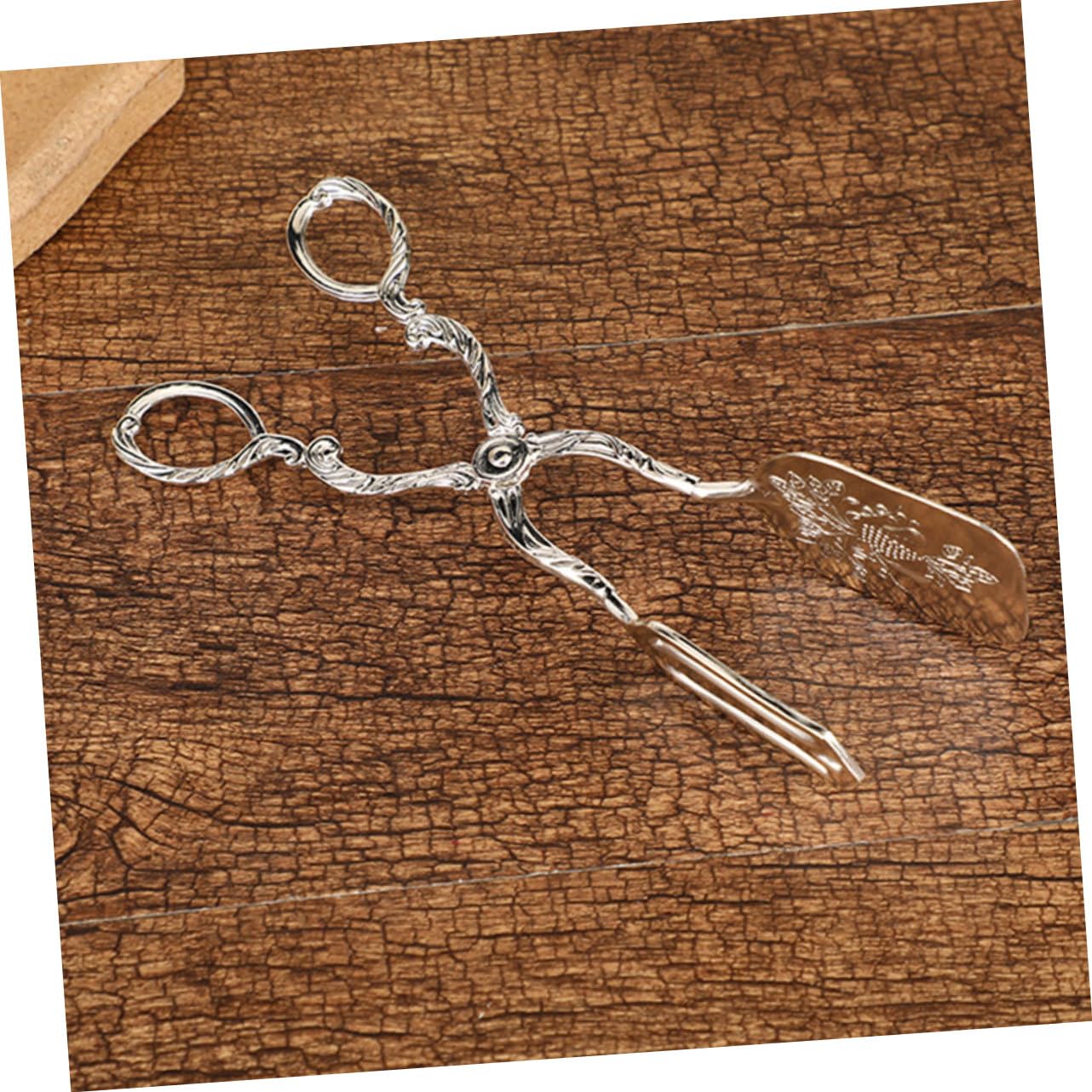 DECHOUS 3 Pz Porta torta europeo utensili da cucina pinze da portata a forma di forbice MORSETTO cibo set cucina gadget cucina pinze metalliche pinza da cucina multifunzione lega Silver