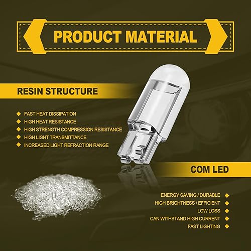 Miniatura 3 de 30 bombillas LED 194 para automóvil, 6000K 168 2825 W5W T10, cuña, COB, sin errores, para automóvil, cúpula, mapa, puerta, cortesía, luces de