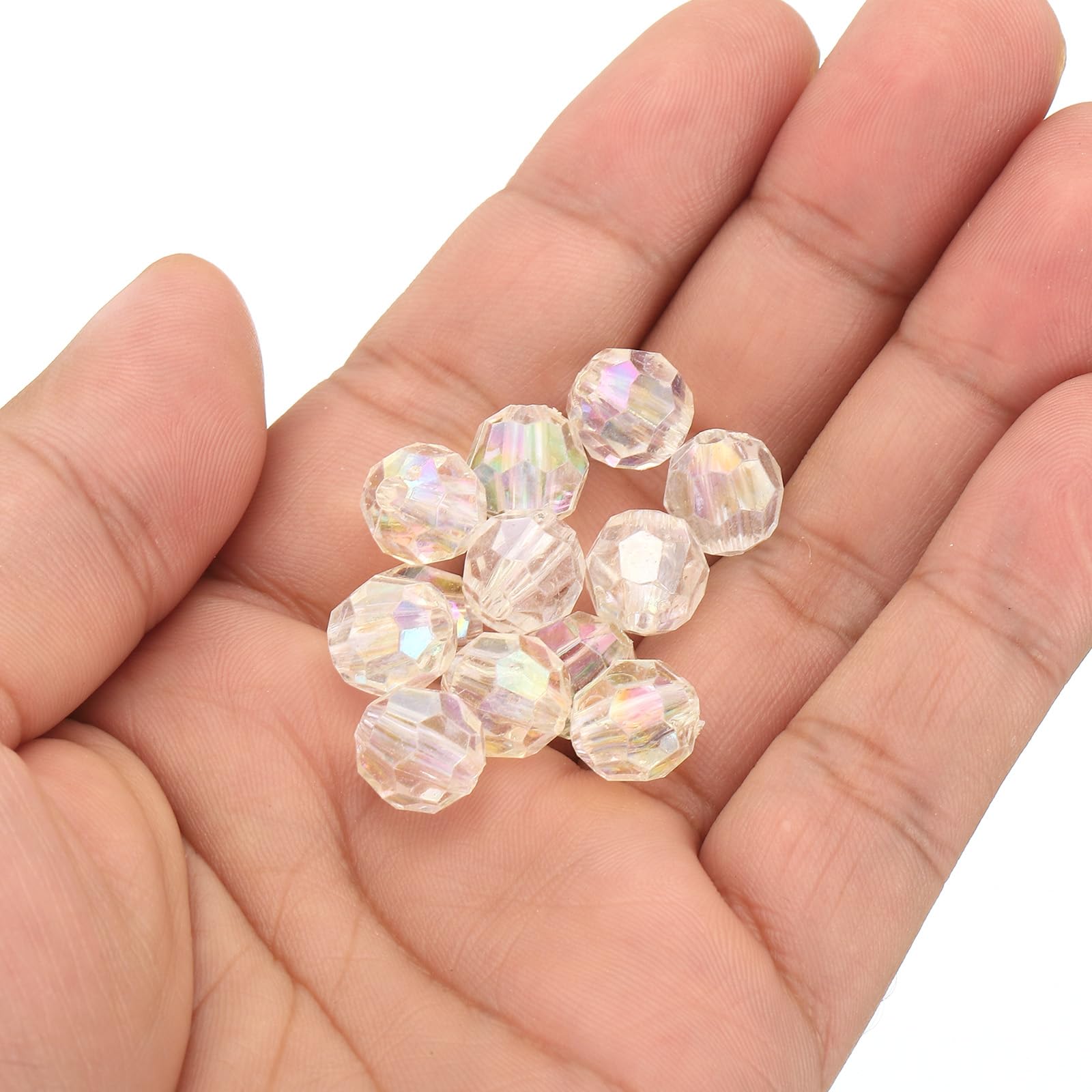 PATIKIL 10mm Acrylic Beads for Jewelry Making 100 Pack Faceted Acrylic Round Beads Spacer Beads for Bracelets Earring Necklace DIY Craft Style 2 - Image 4