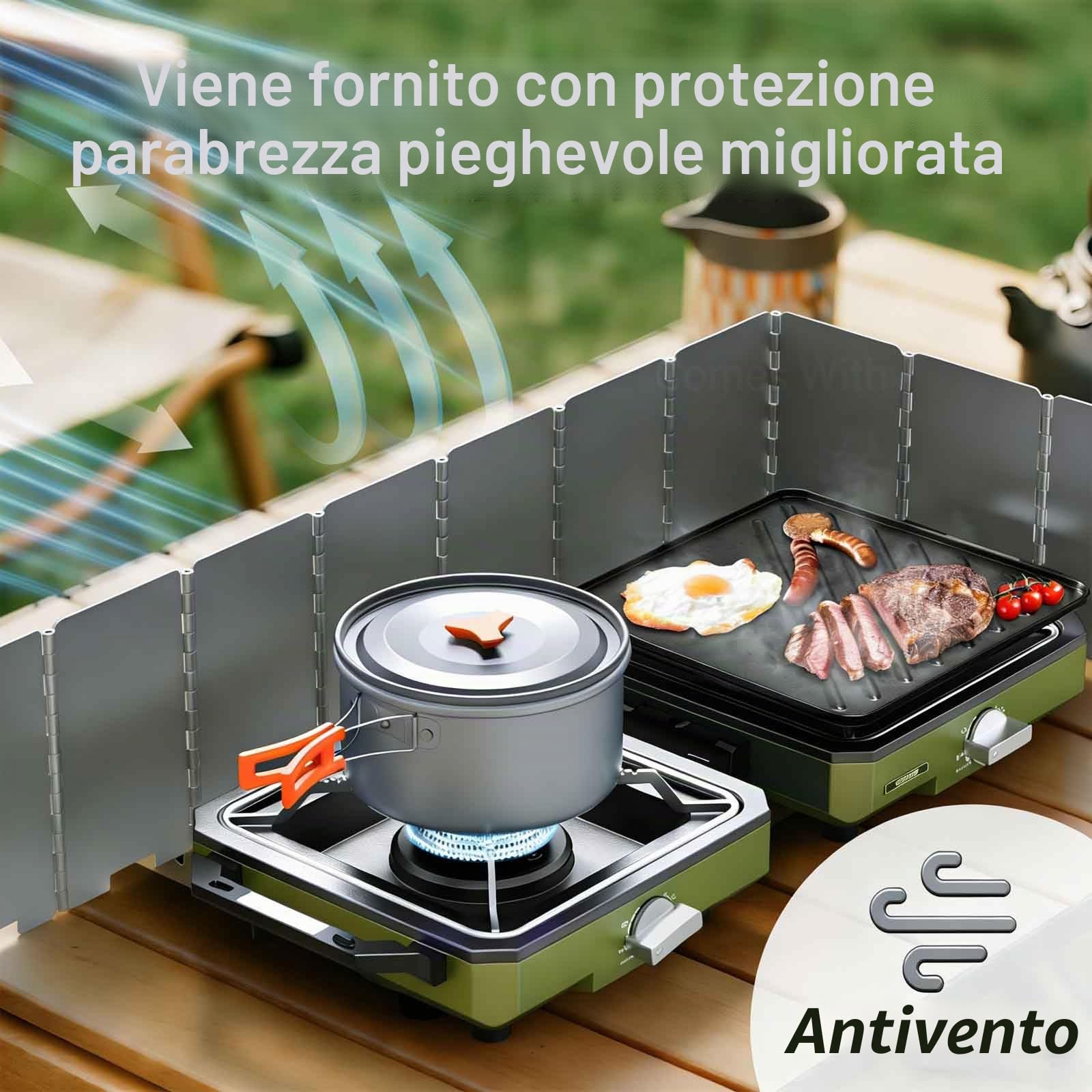 HOMGEN Set di 13 Pezzi Pentole da Campeggio con Padella Set da Cucina da Campeggio in Alluminio Kit di Pentole da Campeggi Portatile Kit di Cottura Leggero Attrezzatura da Cucina per Esterni