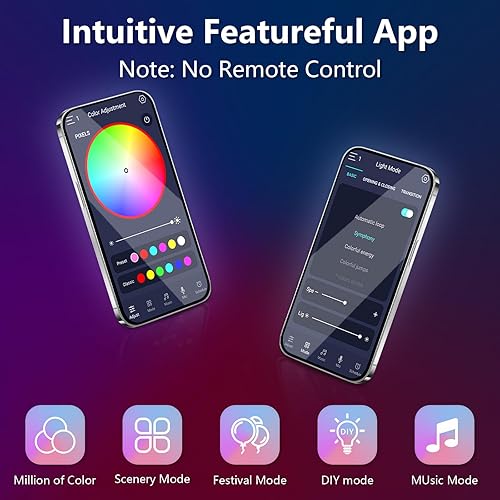 Miniatura 4 de Tira de luz LED de neón RGB-IC de 32.8 pies, cuerda LED USB Bluetooth de 5 V para pared, tira de luz al aire libre, control de aplicación,