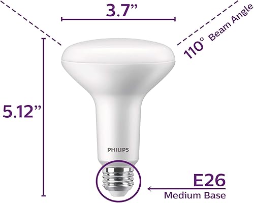 Miniatura 3 de Philips LED Alto lumen BR30 sin parpadeo, efecto de brillo cálido regulable, 1400 lúmenes, 2700-2200K, 15W = 100W, tecnología EyeComfort, base E26,
