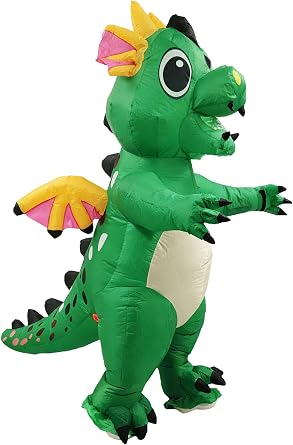 Inflatable Dinosaur Costume Winged Flying Dragon Blow Up Costumes for Adult Halloween Cosplay Party