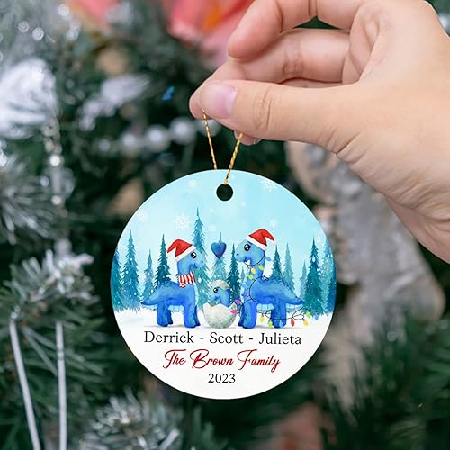 Vista 27 de Adornos de Navidad, adorno de árbol de Navidad de camión rojo, adorno de Navidad personalizado de camión rojo, adorno de Navidad de Feliz Navidad