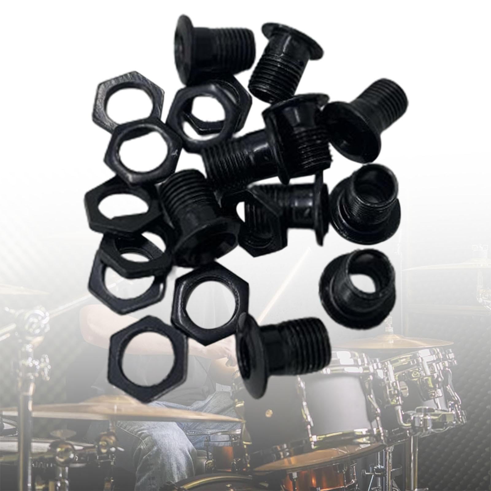 LOVIVER 10 pièces évent pour batterie, partie de batterie 1/2 "instruments de musique d'engrenage, pièces de caisse claire Tom, pièces de Percussion, Kit de, Noir