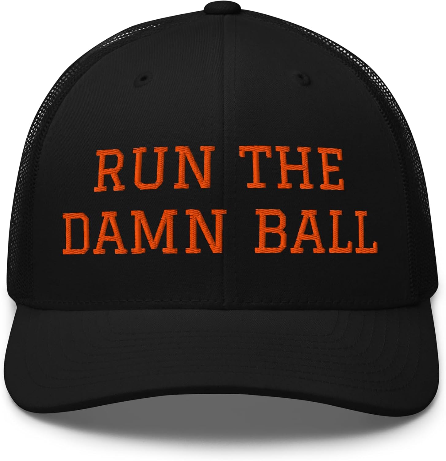 FadeThePublic Run The Damn Ball Trucker Hat, Yupoong 6606 Retro Snapback Cap, Football Game Day Adjustable Baseball Cap