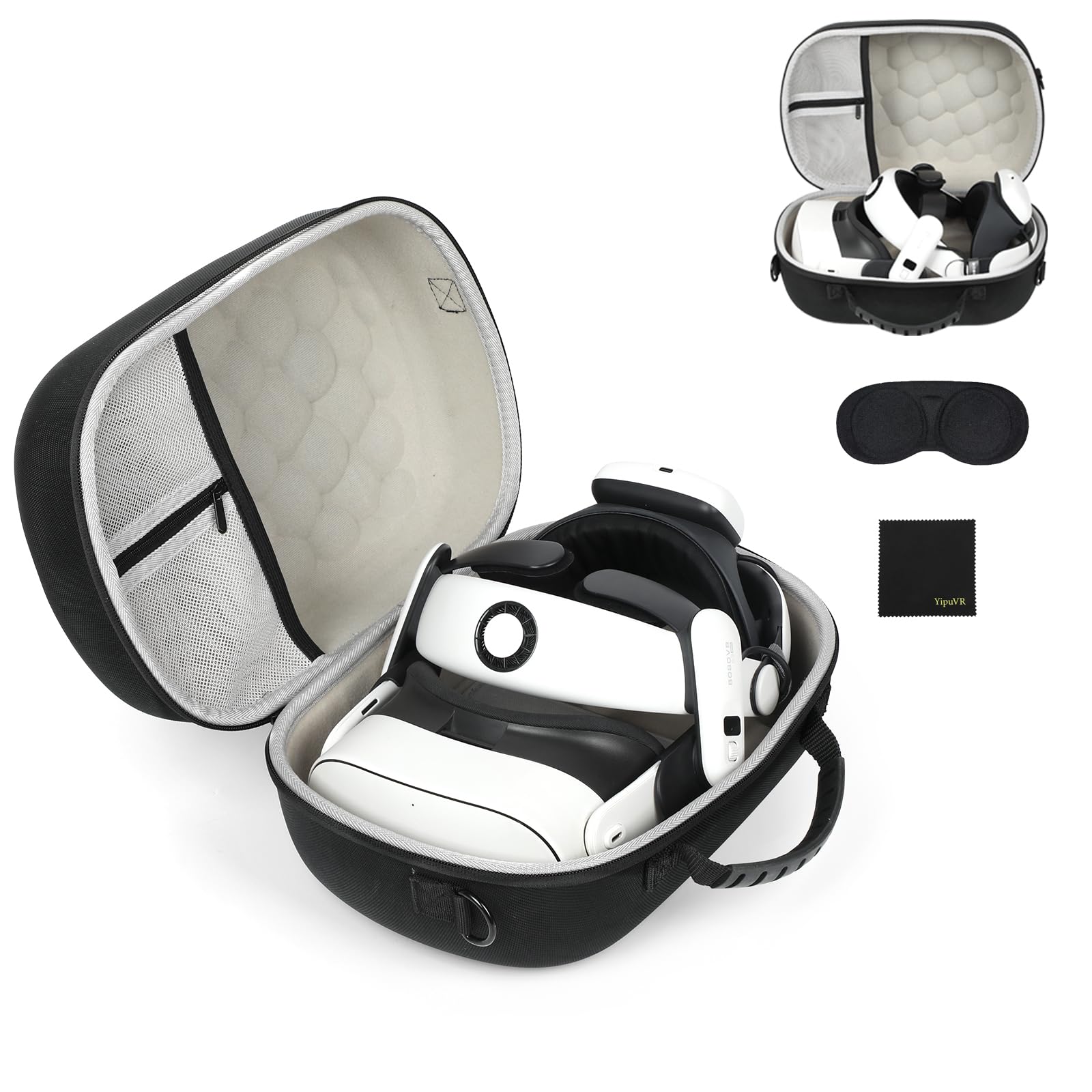 Hard Case for Meta Quest 3S/Quest 3,przenośne etui ochronne do zestawu słuchawkowego dla graczy Meta Quest 3S/Quest 3 i akcesoriów Touch Control,ochrona przed przypadkowymi uderzeniami,upadkami i