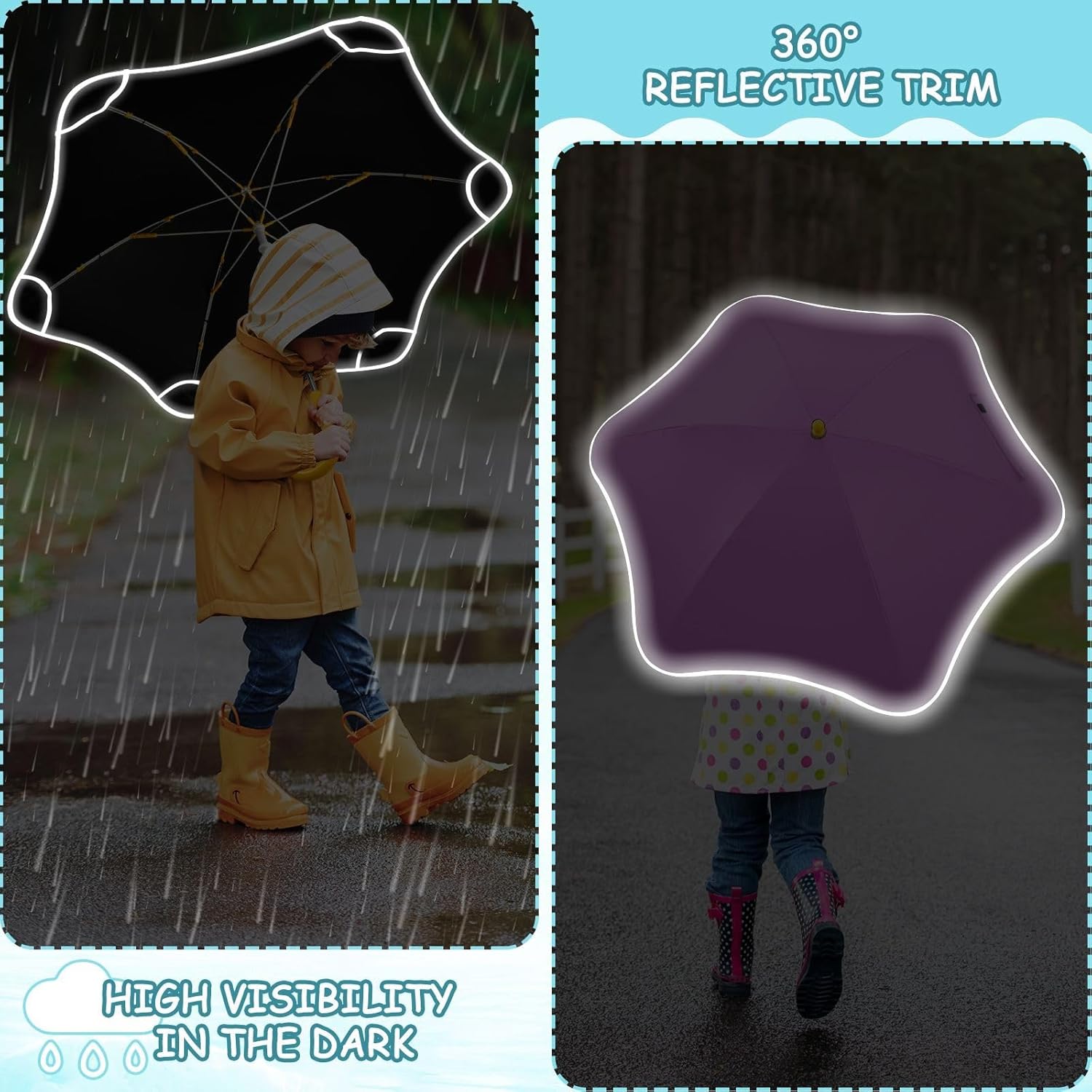 ODAWA Kid Umbrellas Khaki Umbrella for Rain, J Handle Golf Umbrella