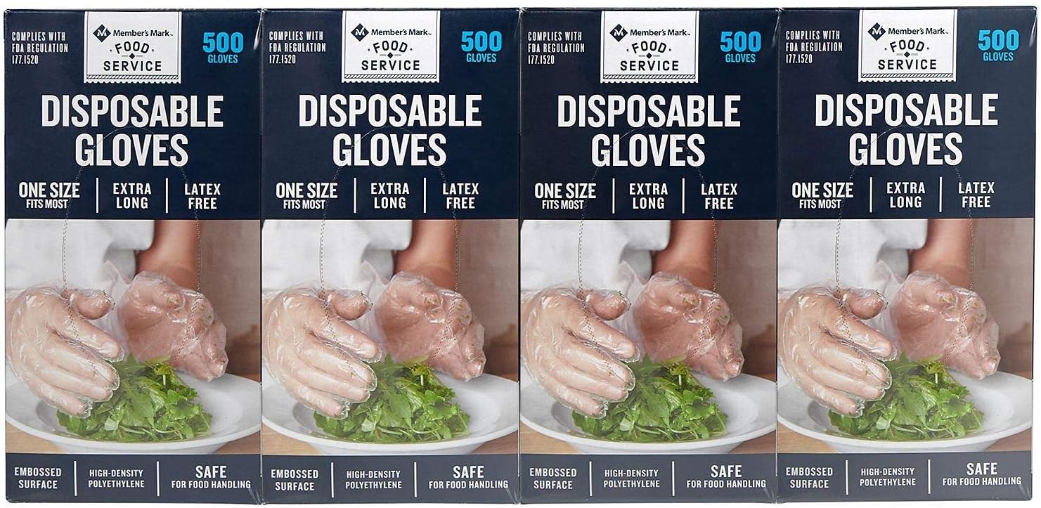 - Member's Mark Plastic Disposable Gloves Pack 4 (500 CT)