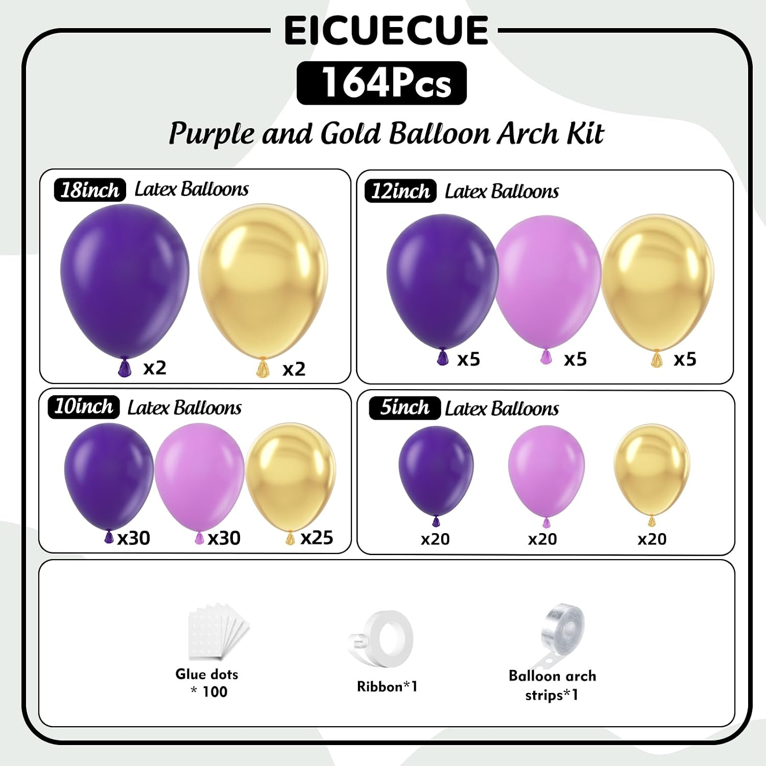 Purple and Gold Balloons Garland Arch Kit - 5 10 12 18 inch Different Size Purple Dark Purple Metallic Gold Balloons for Birthday Baby Shower Anniversary Adults Prom Luxury Party Decorations image 2