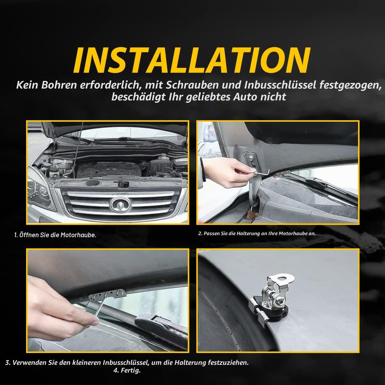Chelhead Arbeitslicht Halterung 2 Stück Universal LED-Motorhauben-Lichtleistenhalterung, kompatibel mit Geländewagen, LKW, SUV, Montage ohne Bohren