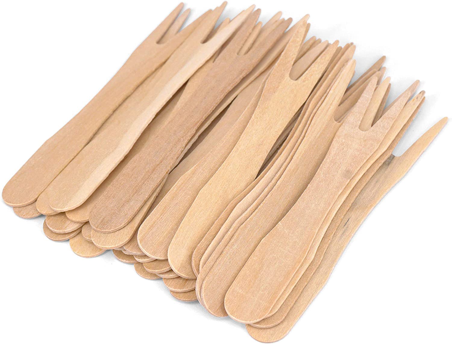 200pcs Wooden French Fry Forks 3.35 Inch,Double Prong Fondue Picks Fruit Forks Mini Forks for Appetizer,Fruit,Dessert Pastry,Perfect used at Party,Pinic,Camping,Event or daily use