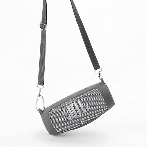Miniatura 67 de co2CREA Funda de silicona para altavoz Bluetooth portátil impermeable JBL Charge 5, funda suave de viaje portátil con correa para el hombro, funda