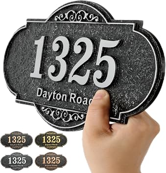 Personalized Address Plaque Sign - Custom House Number Sign,Address Numbers for House Address Outside,Store,Yard,Garage,Apartment12 x 7