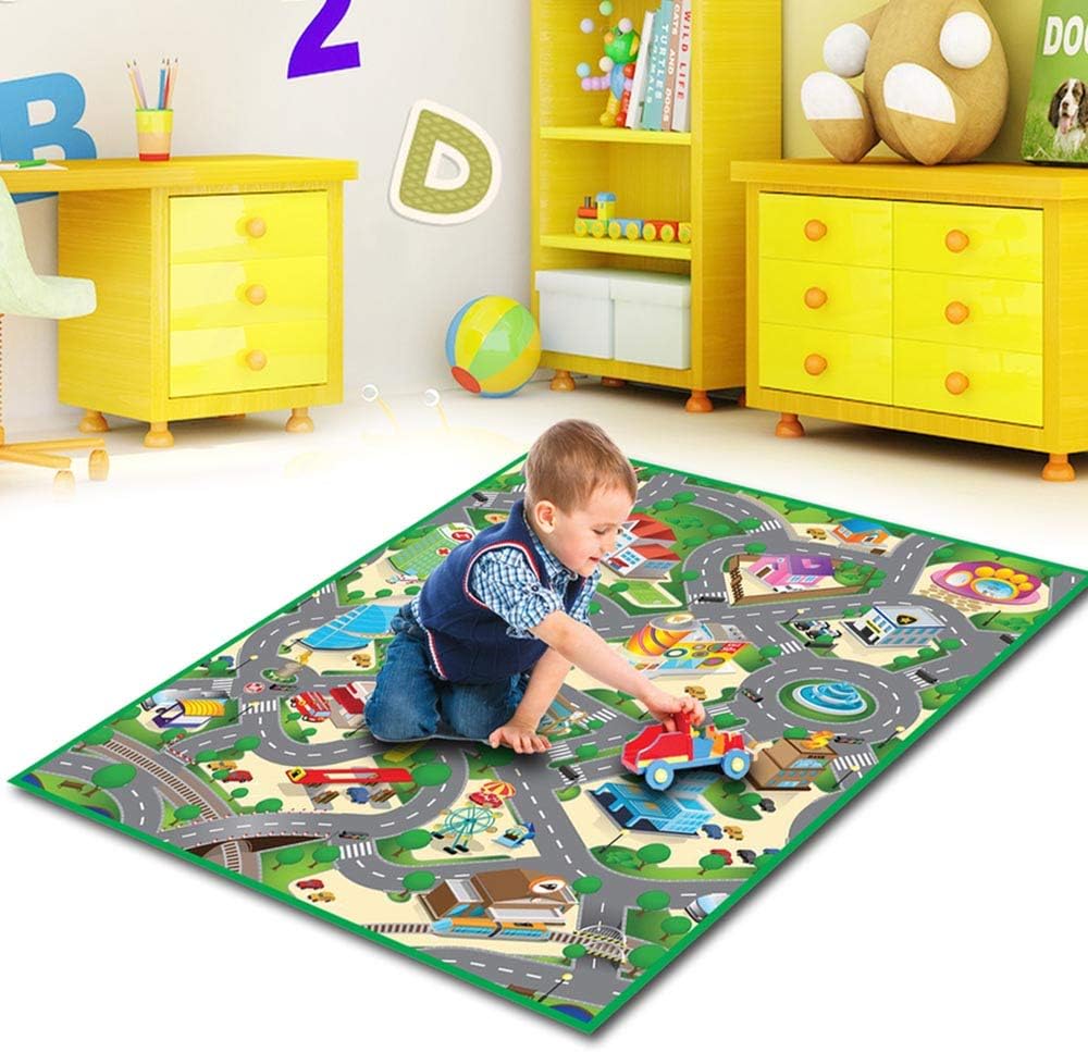 EDUK8 Worldwide LimitedChildren's Padded Play Mat - Wipe Clean & Water Resistant for Use Indoors & Outdoors, 120 x 100 cm, Great for Education & Play (120 x100 cm, City)