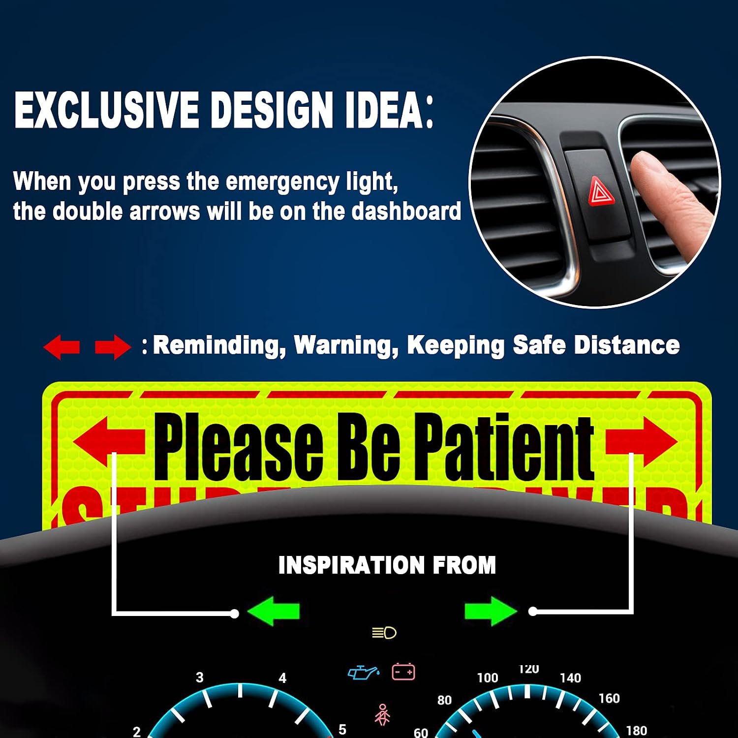 Botocar Student Driver Signs for Car, Reflective Please Be Patient New Driver Magnet, Strong Magnetic Student Driver Bumper Sticker Removable, Rookie Novice Driver Vehicle Safety Warning Sign, 3 Pack
