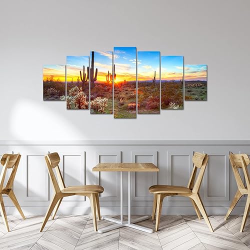 Miniatura 2 de sechars Extra Large Framed Wall Art for Living Room Arizona Sonoran Desert Picture on Canvas Cactus in Sunset Landscape Painting Southwest Decor for