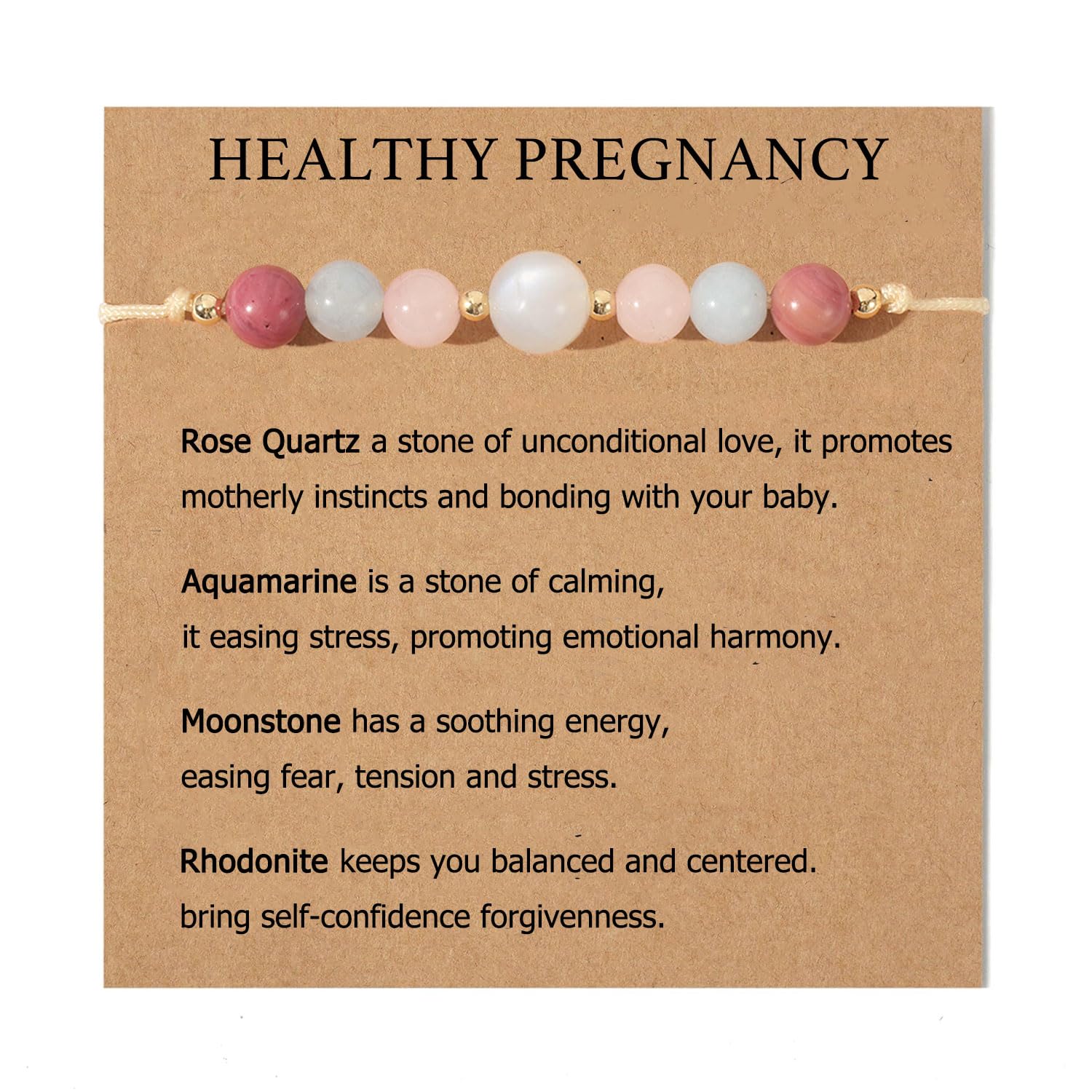 AULSIEY Healthy Pregnancy Bracelet for Mother New Mom, Pregnancy Gifts for Expecting Mom