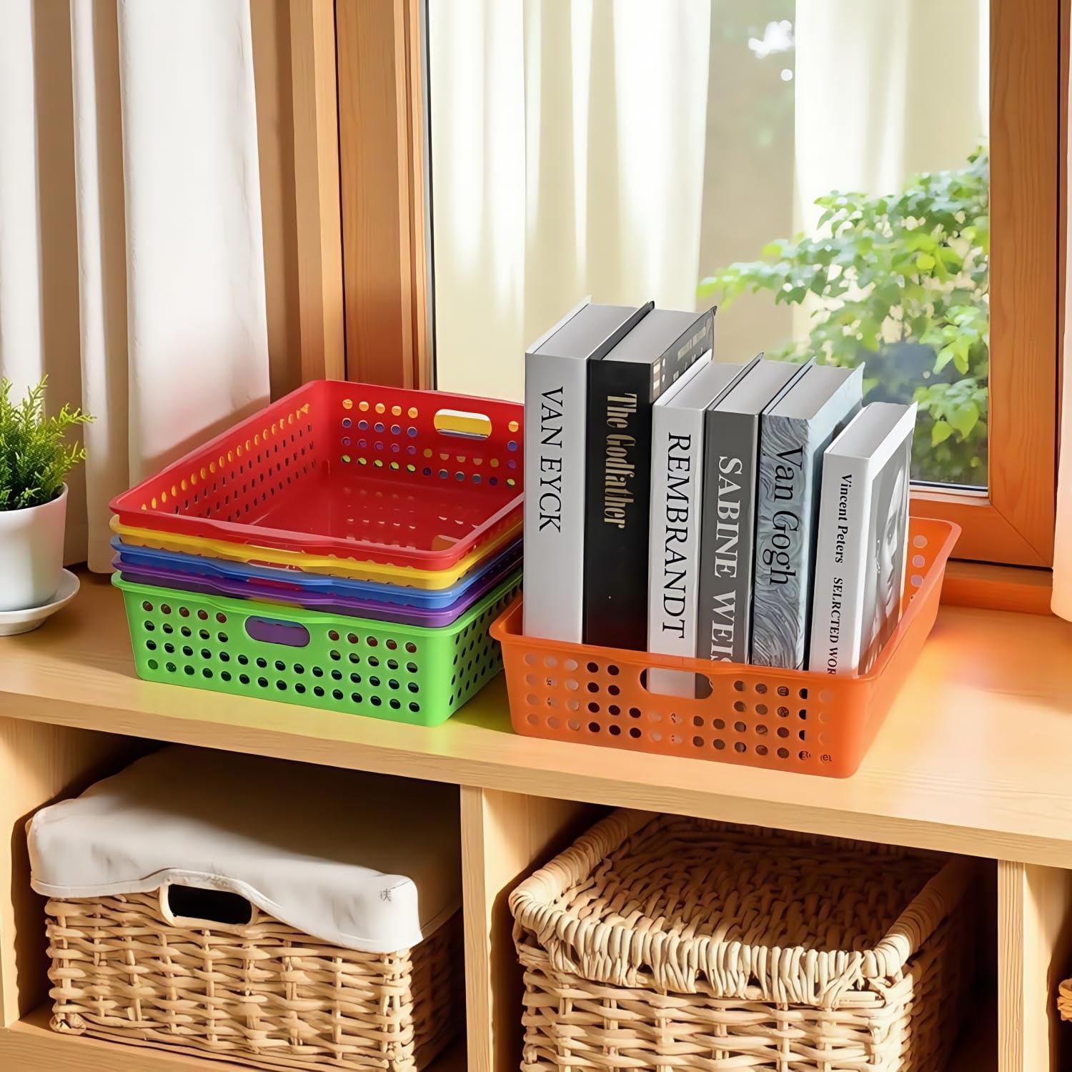 Colorful Classroom Trays - 6 Pack Paper Bins -7 Colorful Classroom Trays - 6 Pack Paper Bins -7