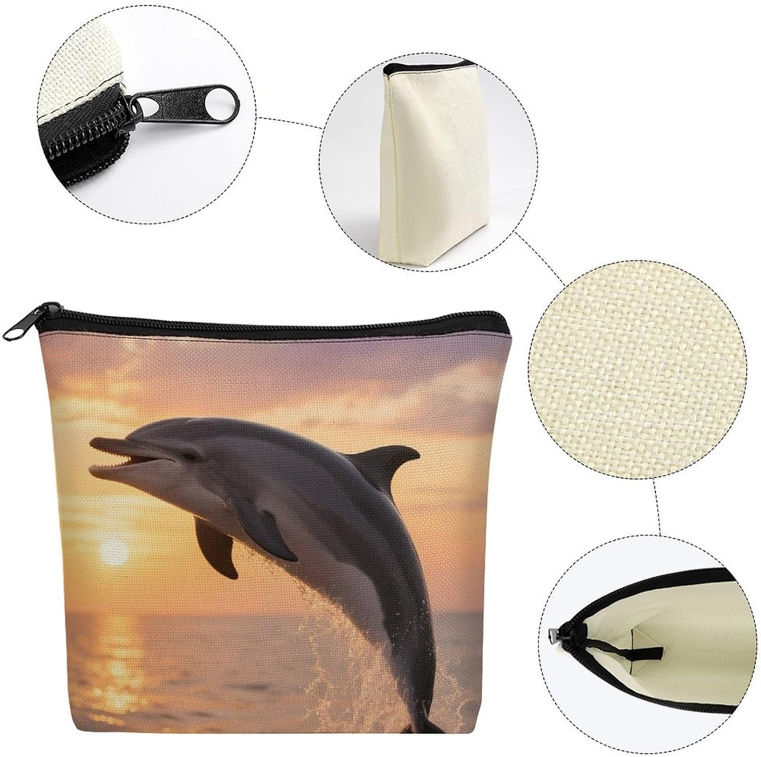 Dolphin Sunset Portable Linen Storage Bag image 3