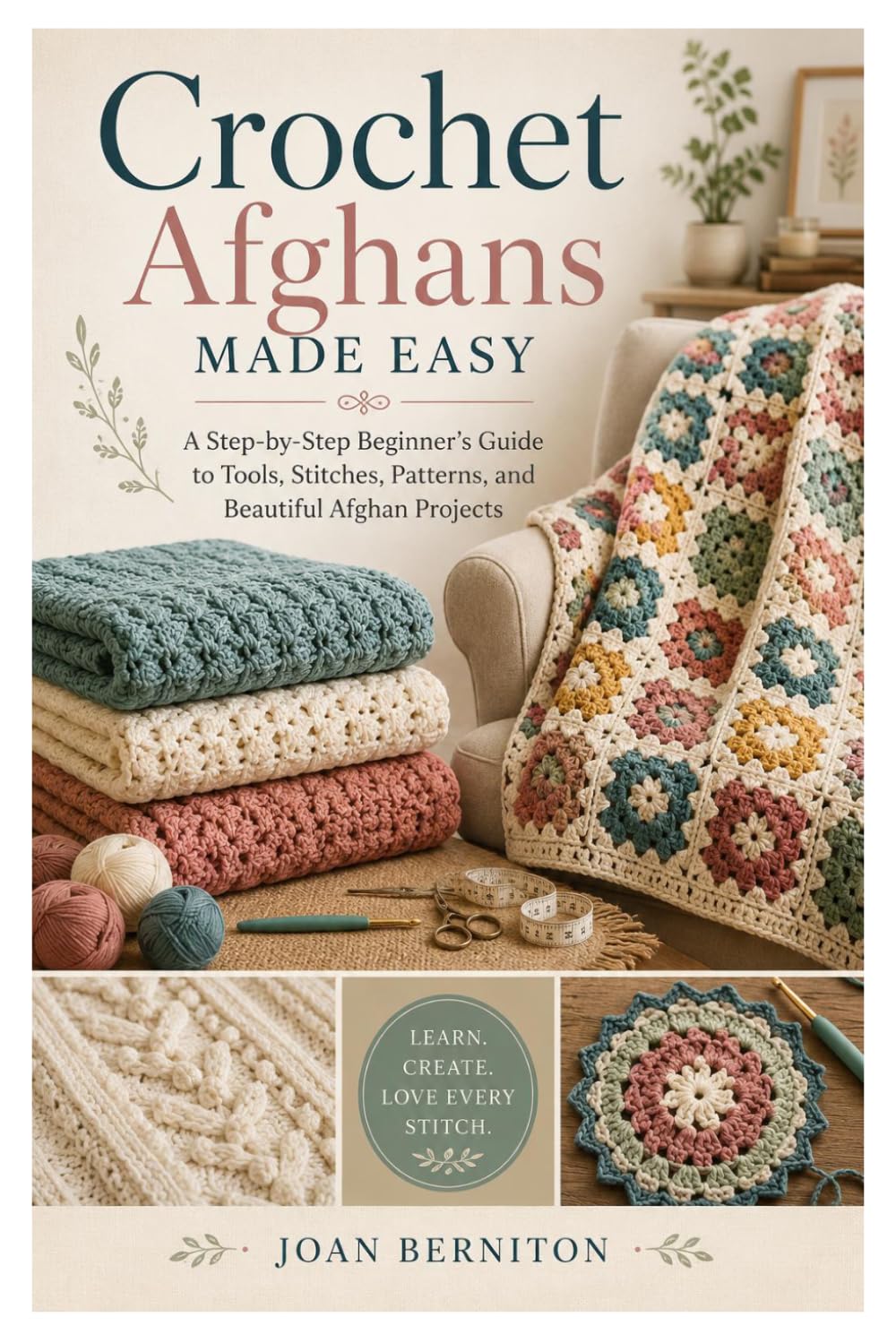Crochet Afghans Made Easy: A Step-by-Step Beginner’s Guide to Tools, Stitches, Patterns, and Beautiful Afghan Projects
