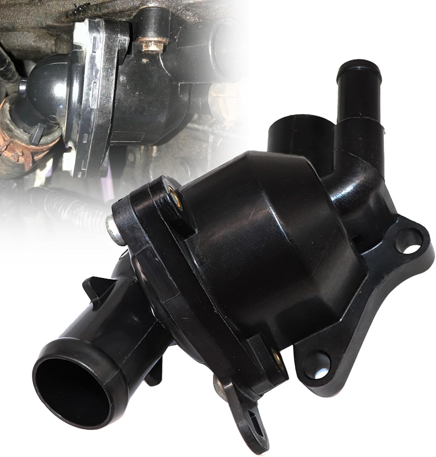 SecosAutoparts Coolant Thermostat Housing, Fit for Honda Civic 2002-2005 2.0L, CR-V 2002-2006 2.4L, Fit for Acura RSX 2002-2006 2.0L l4, Replace# 19320-PNA-003, 19301-PNA-003