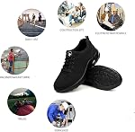 Safety shoes Mens Womens Work Steel Toe shoes Lightweight Air Cusion Work Safety Sneakers Anti-Smash Anti-Puncture Breathable Slip Resistant Construction Work Shoes Shock absorption Indestructible Shoes