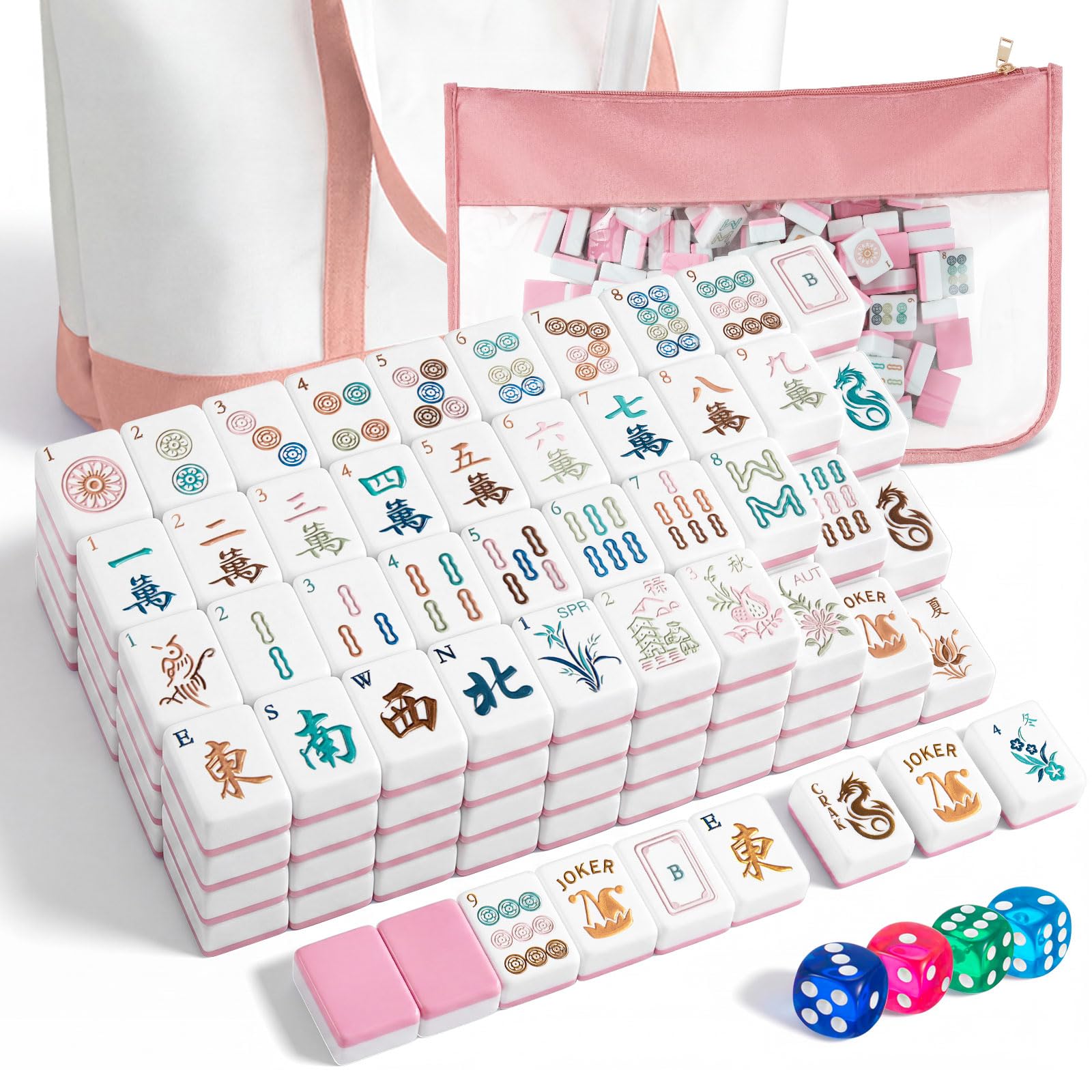 Soulchen Ensemble de mahjong américain classique bohème de 3,1 cm, 168