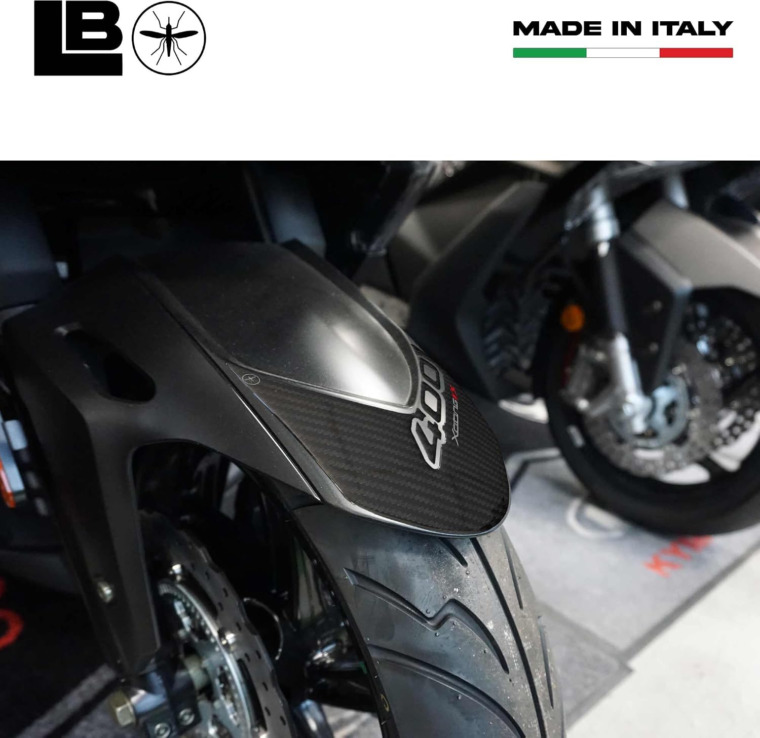 labelbike - 3D Sticker Motorcycle Fender Mudguard Protection and Decoration in Resin Compatible with Kymco Xciting VS 400 2023-2024