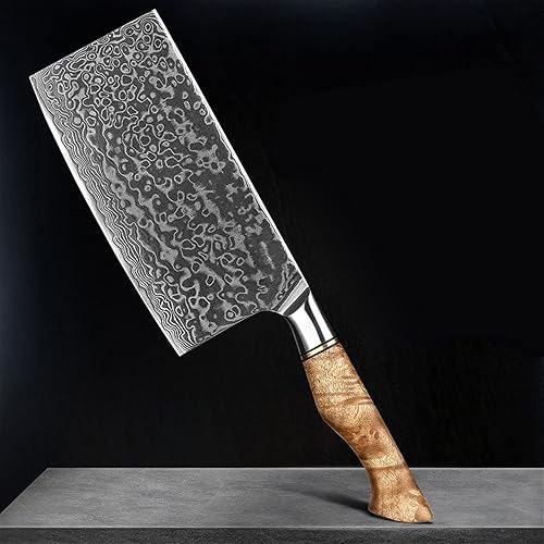 Cleaver Knife,Meat Cleaver, 7 inch Cleaver Knife Damascus Steel Knife VG10 Core Kitchen Cooking Tool Super Sharp Arrival Durable Kitchen Knives