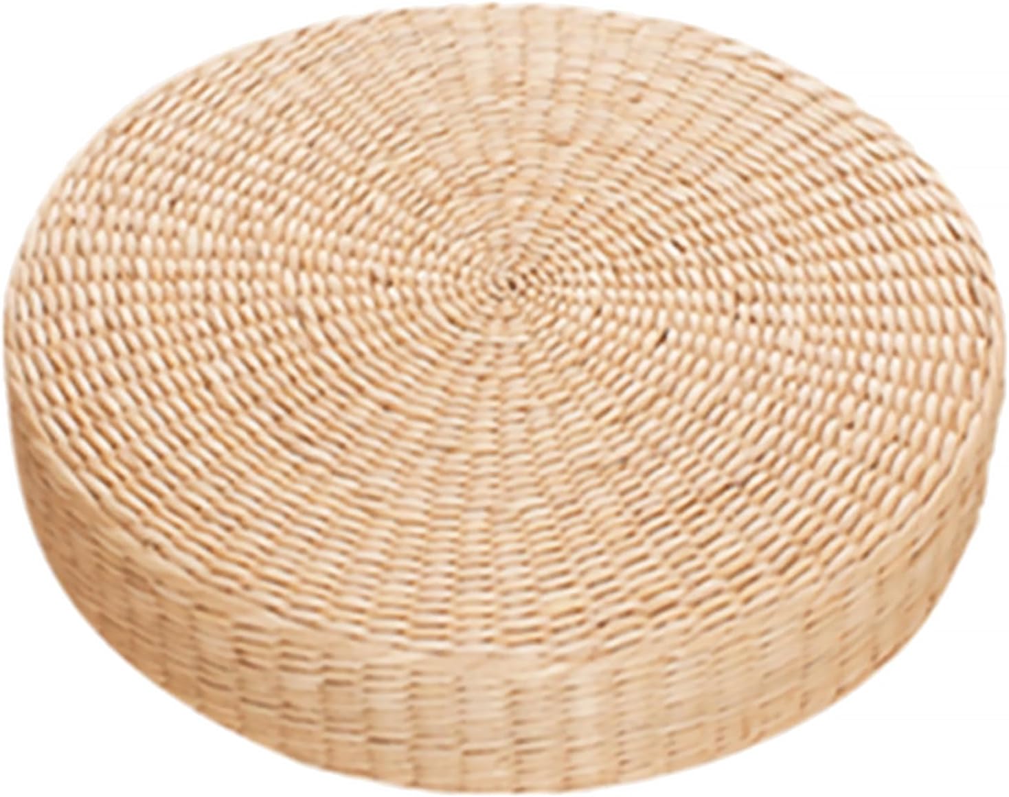 Tatami Floor Pillow Round Floor Cushions,Straw Weave Handmade Floor Pillows for Adults,Tatami Cushion Breathable Floor Pillows for Sitting Outdoor Seat 17.3"