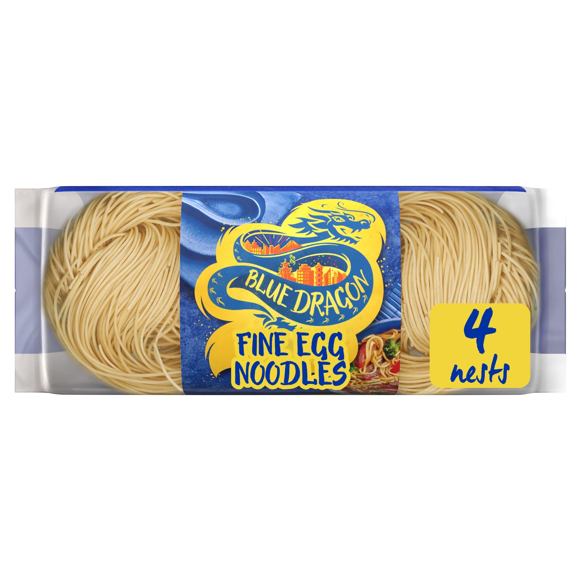 Blue Dragon Fine Egg Noodles 250g – Chinese Egg Noodles, Stir Fry Noodles for Chicken, Beef & Vegetables – Thin Asian Noodles for Chow Mein, Wok Cooking & Noodle Soups