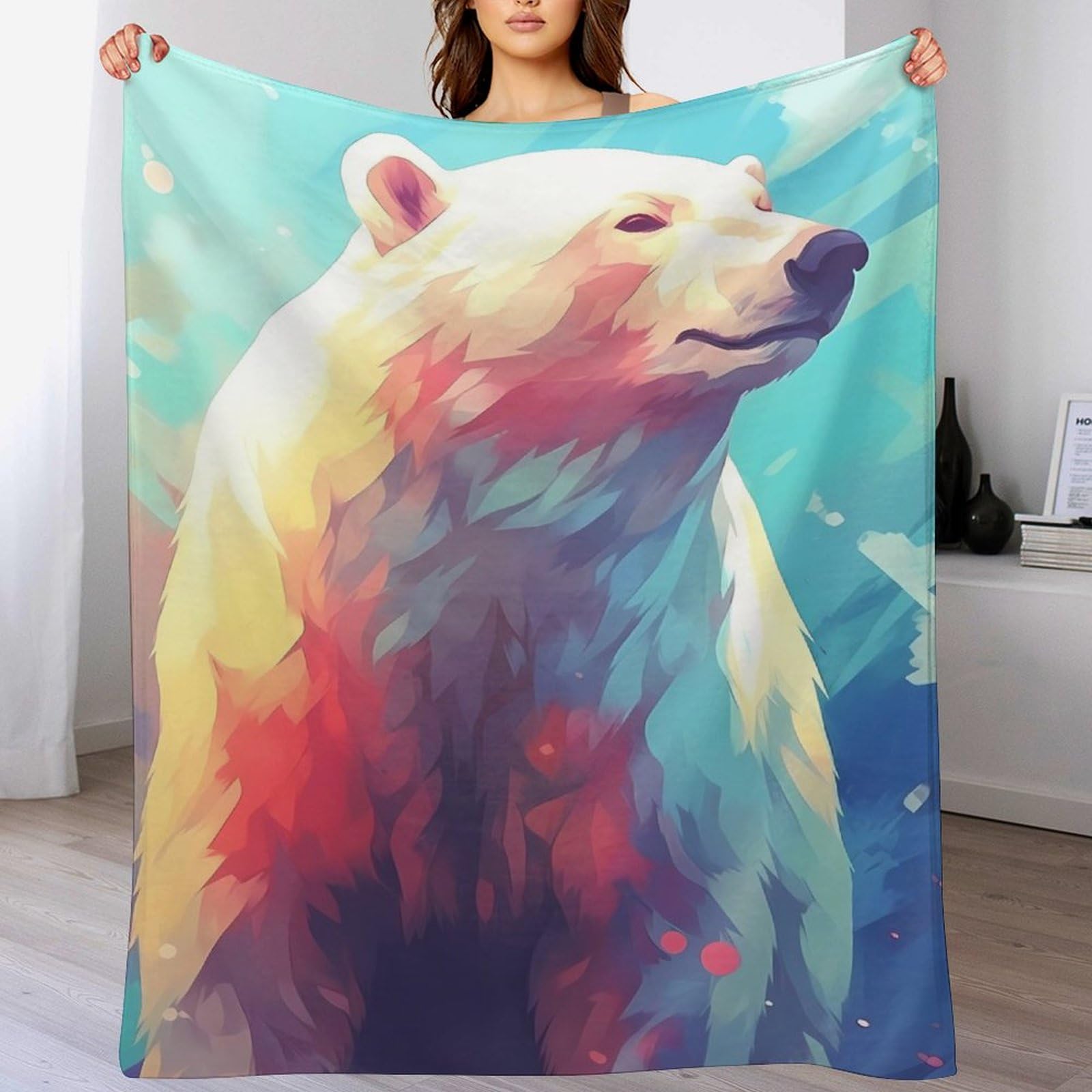 Couverture de salon Polar Ours en flannel pour vos soirées cocooning