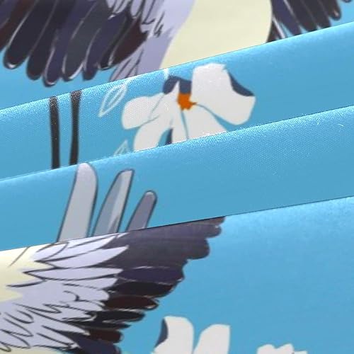 Miniatura 7 de Funda de edredón con diseño de grúa y flores, con cierre de cremallera, juego de ropa de cama de microfibra suave y ligera de 3 piezas con fundas de