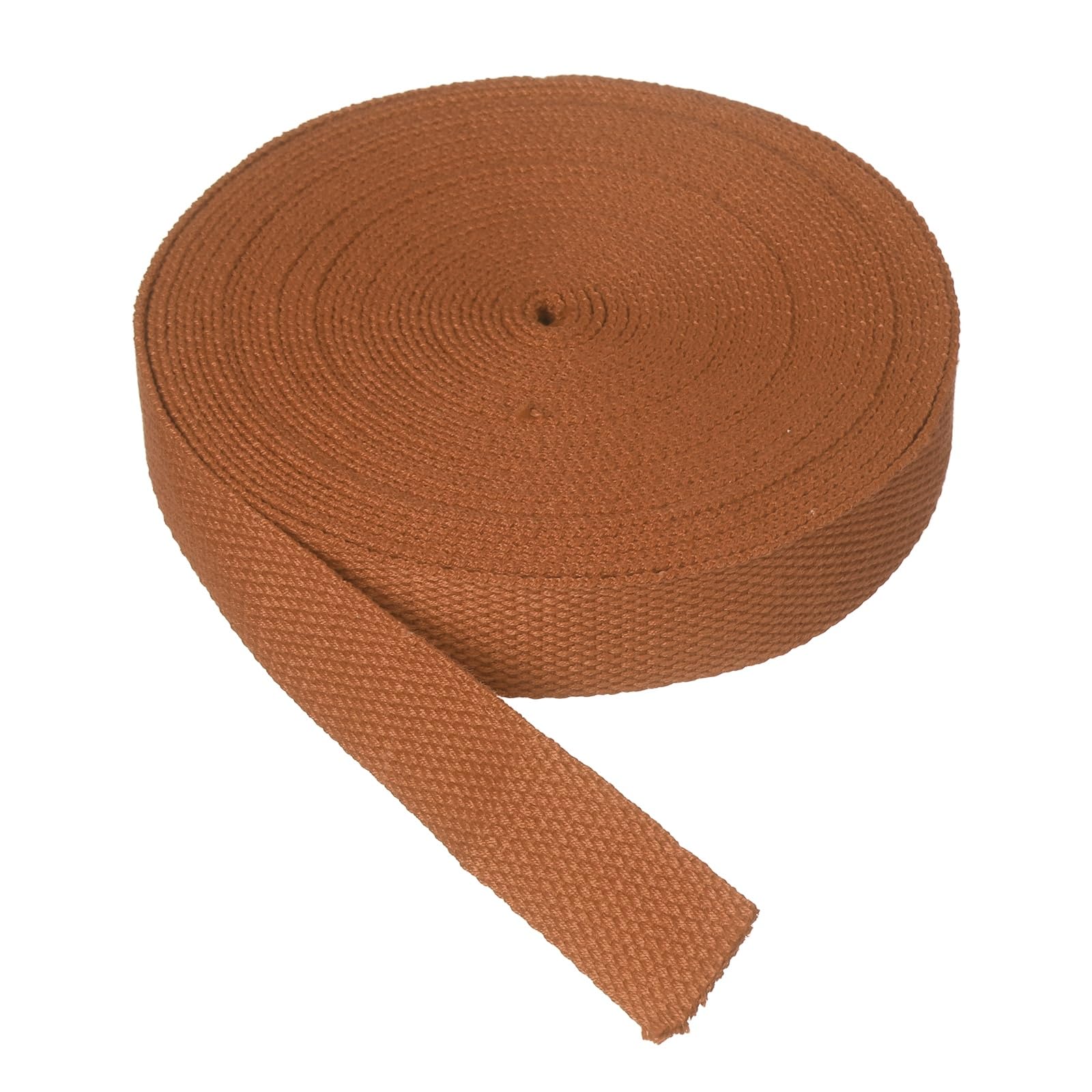 sourcing map Cotton Twill Tape, 3.8cm x 4.6M Cotton Ribbon Bias Binding Tape Trim Webbing Straps for Sewing DIY Crafts Gift Wrapping, Brown