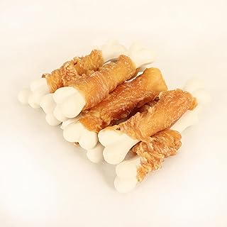 Dog Treats, 2.8 Inch Natural Chicken Wrapped Calcium Dog Bones, Suitable for Puppy and Small Dogs, Pack of 3.5oz.