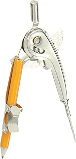 School Smart 081885 Long Point Ball Bearing Compass, Draws Circles Up to 12" (Pack of 12),Silver,Chisel Tip