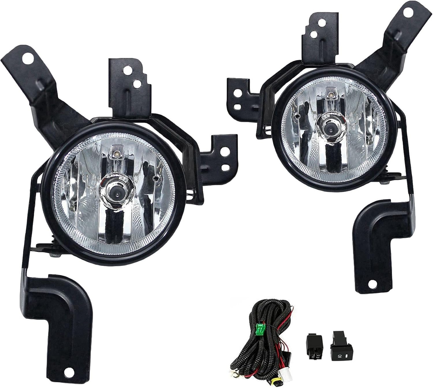 Fog Lights Assembly Compatible with 2007 2008 2009 Honda CRV Front Bumper Fog Light Driving Lamps w/Switch/Bulb Clear Lens