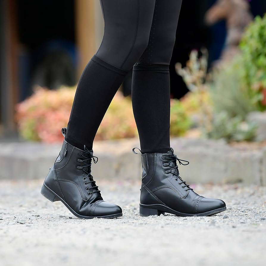Bottes équitation Confort Bottes D'équitation Saxon Syntovia - Fermeture Zip - Semelle Caoutchouc - Noir Syntovia Boots