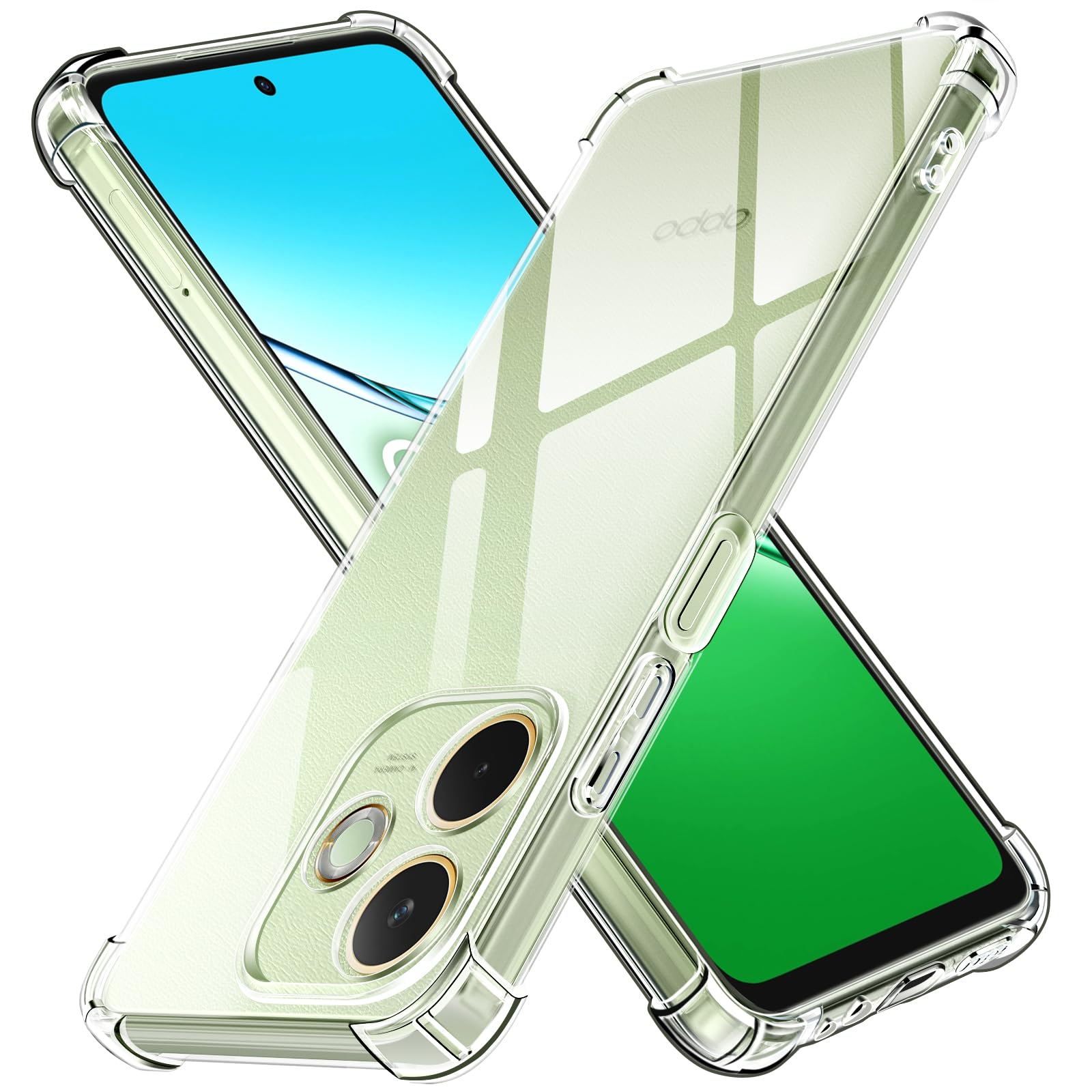 iVoler Cover per Oppo A5 PRO 4G / Oppo A5 PRO 5G, Custodia Antiurto Anti-Graffio Trasparente per Assorbimento degli Urti con Paraurti in TPU Morbido, Sottile Morbida in Silicone TPU Case
