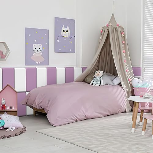 Miniatura 7 de Acolchado de pared para niños, paneles de pared tapizados para cabecera, despegar y pegar, almohadilla de protección de pared para tatami,